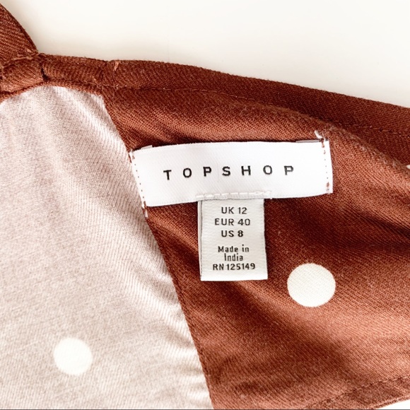 Topshop Maroon Polka Dot Crop Top - Picture 4 of 6